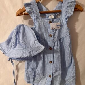 H&M Light Blue Kids Casual Dress with Hat